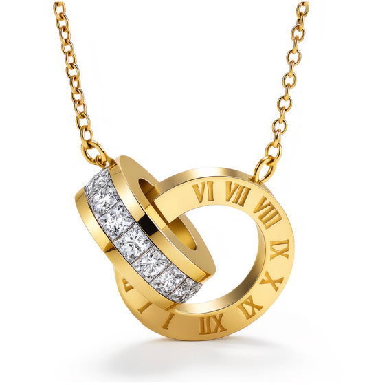 interlocking rings necklace for unisex